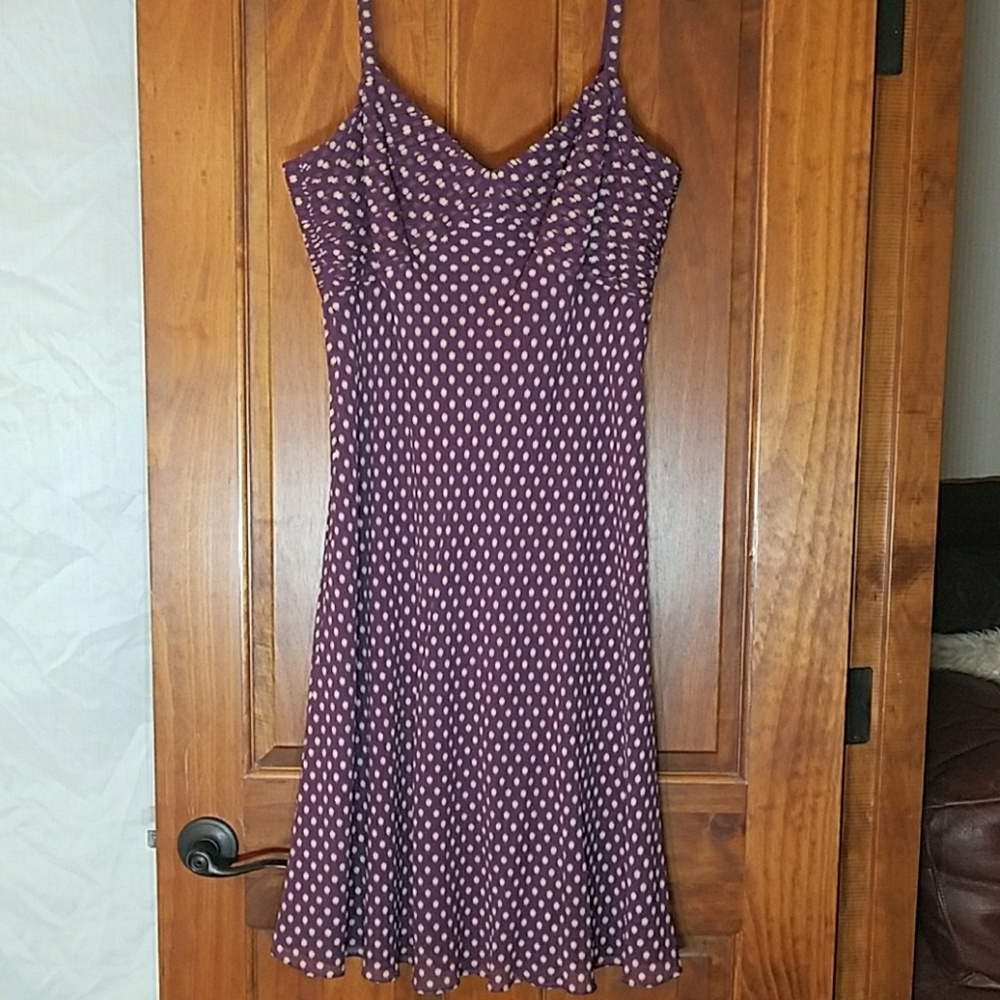 Ann Taylor Purple dress with Polka Dots Size 14
